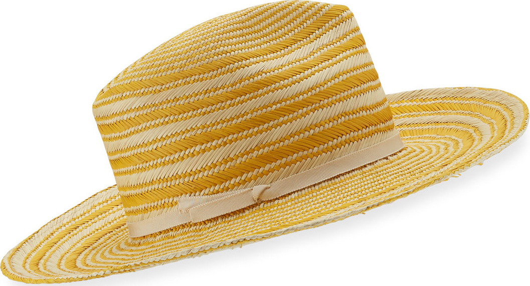 Yestadt Millinery Somba Patterned Straw Fedora Hat