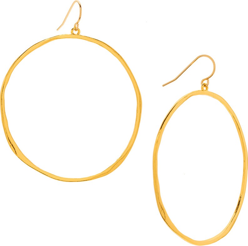 Gorjana G Ring Hoop Drop Earrings, Gold