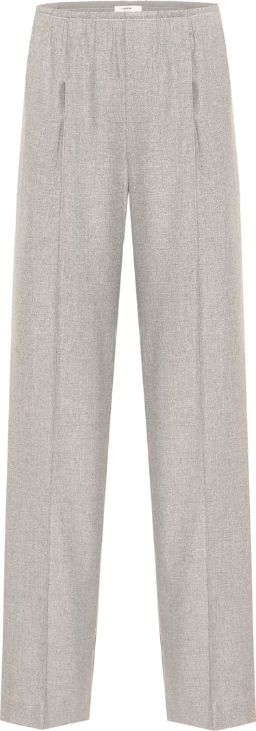 Vince High-rise wide-leg flannel pants