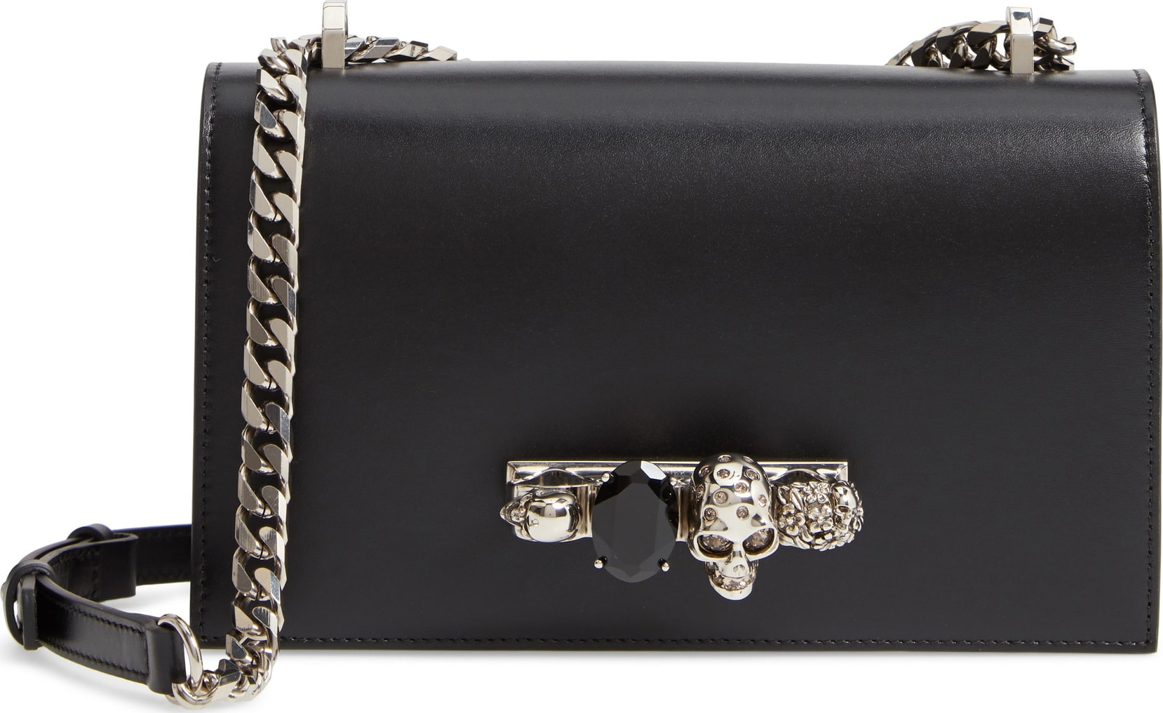 Alexander McQueen Leather Crossbody Knuckle Bag
