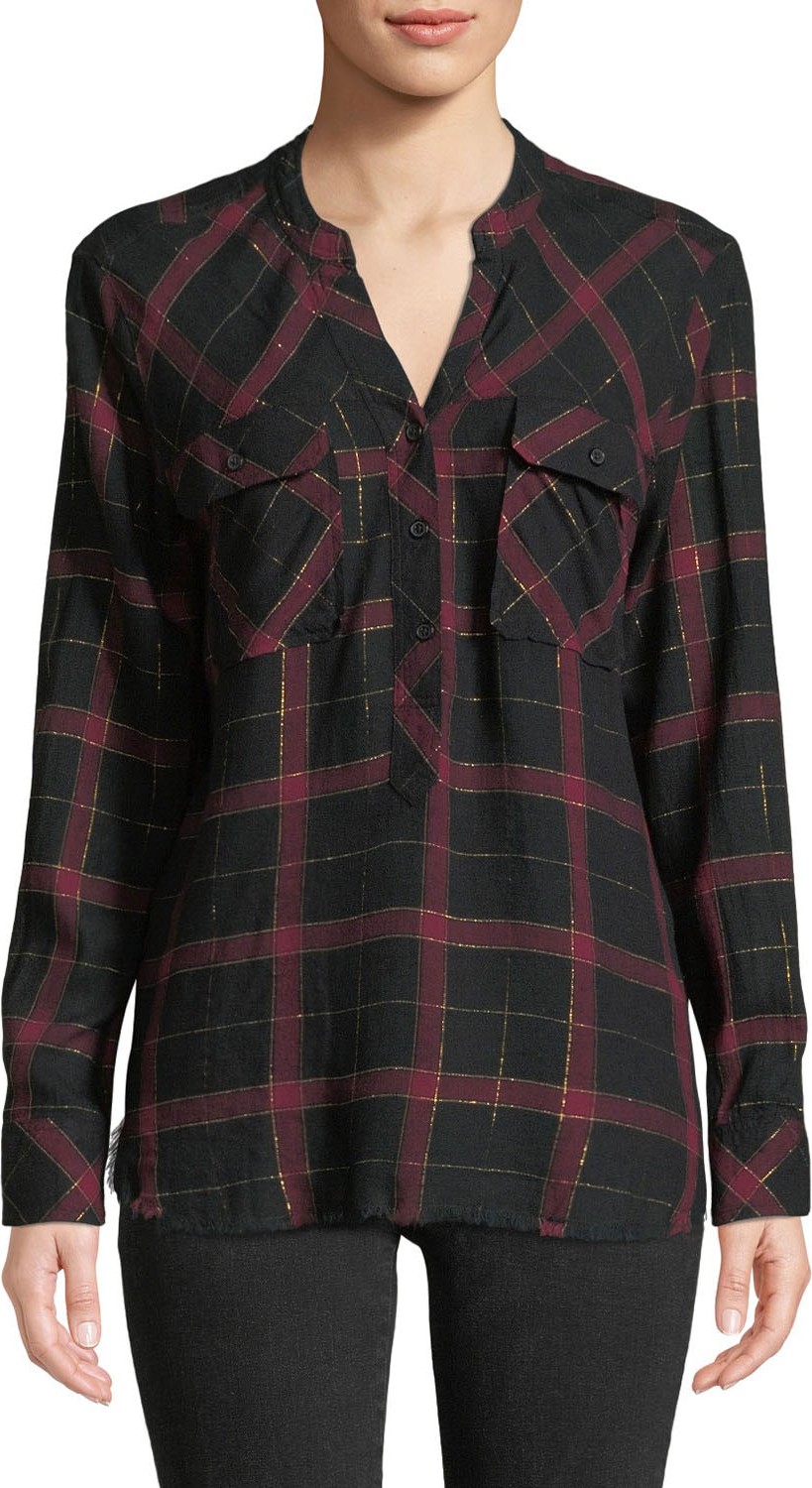 RAILS Redding Frayed Plaid Button-Down Shirt