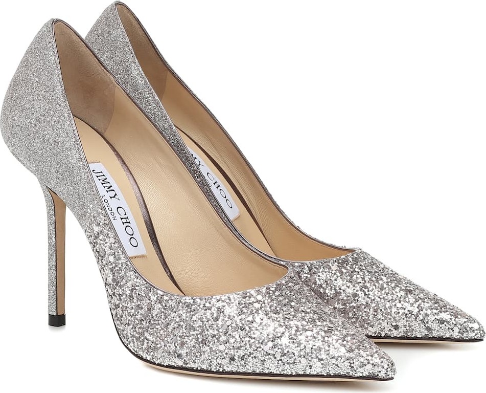 Jimmy Choo Love 100 glitter pumps