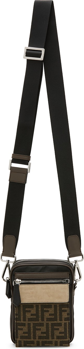 Fendi Black & Brown 'Forever Fendi' Messenger Bag