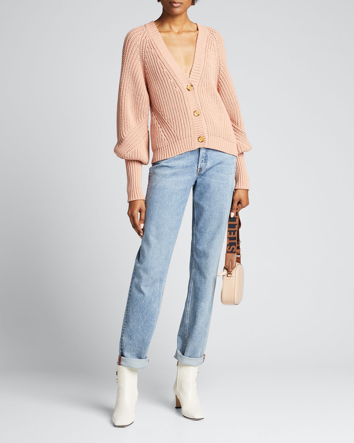 Ulla Johnson Linnea Blouson-Sleeve Cardigan