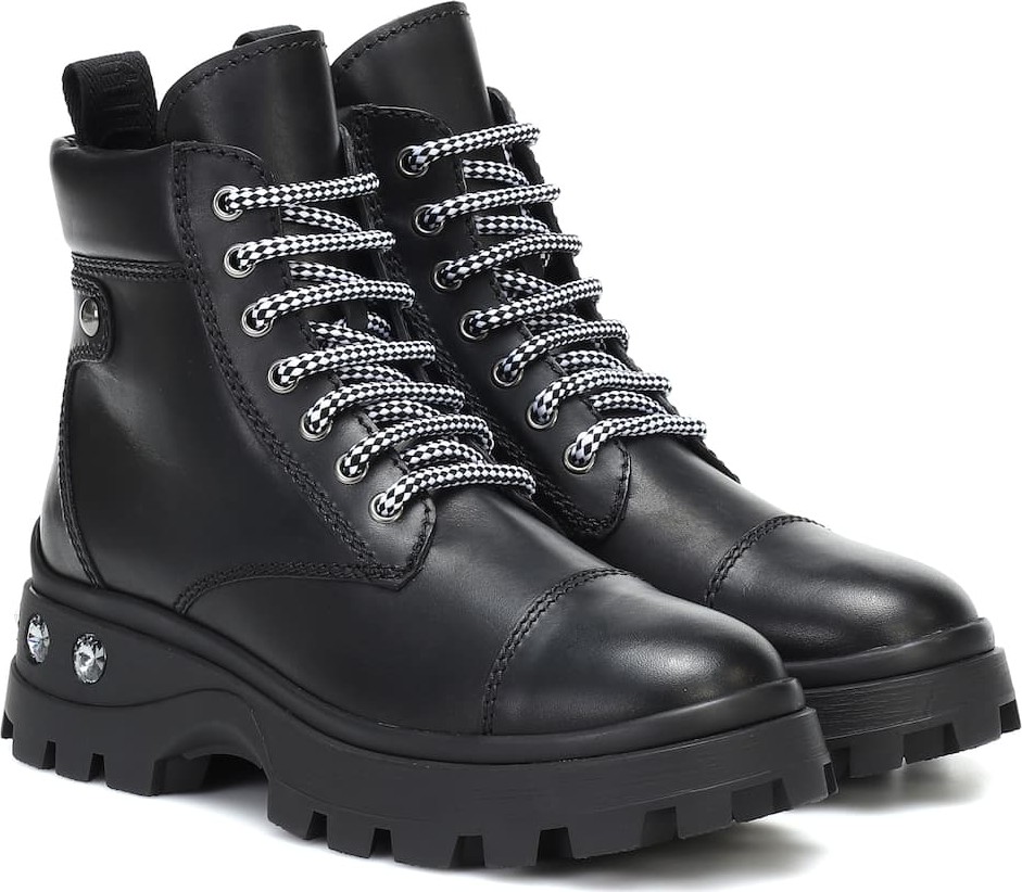 Miu Miu Embellished leather ankle boots