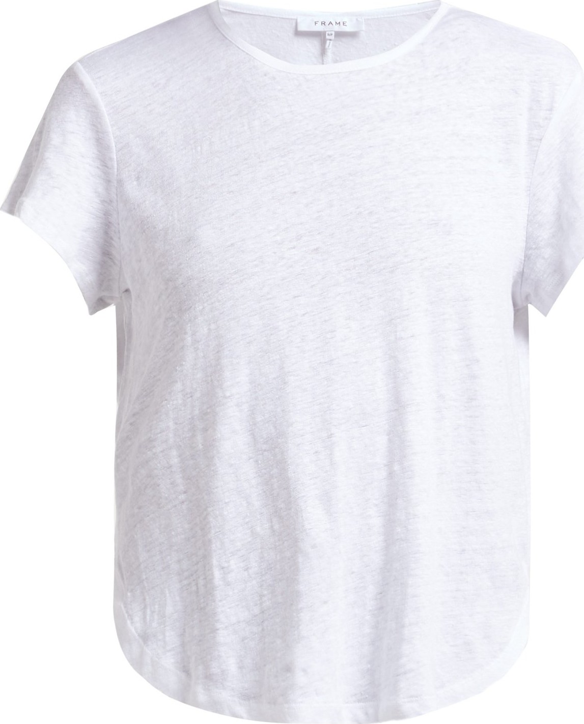 FRAME DENIM Curved hem linen-jersey T-shirt