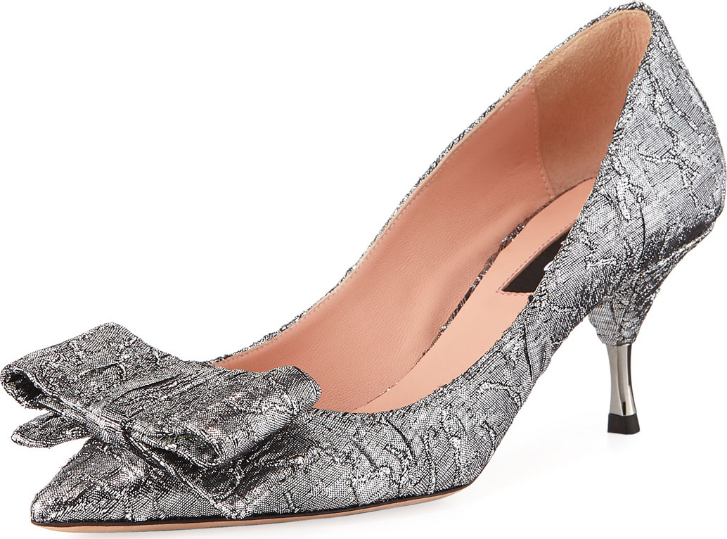 ROCHAS Miki Brocade Pump with Bow