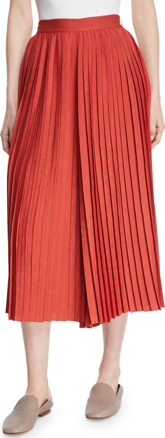 Vince High-Waist Pleated Culotte Pants