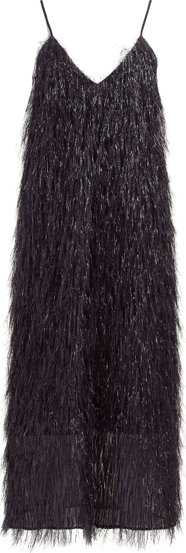 Raey V-neck tinsel midi slip dress