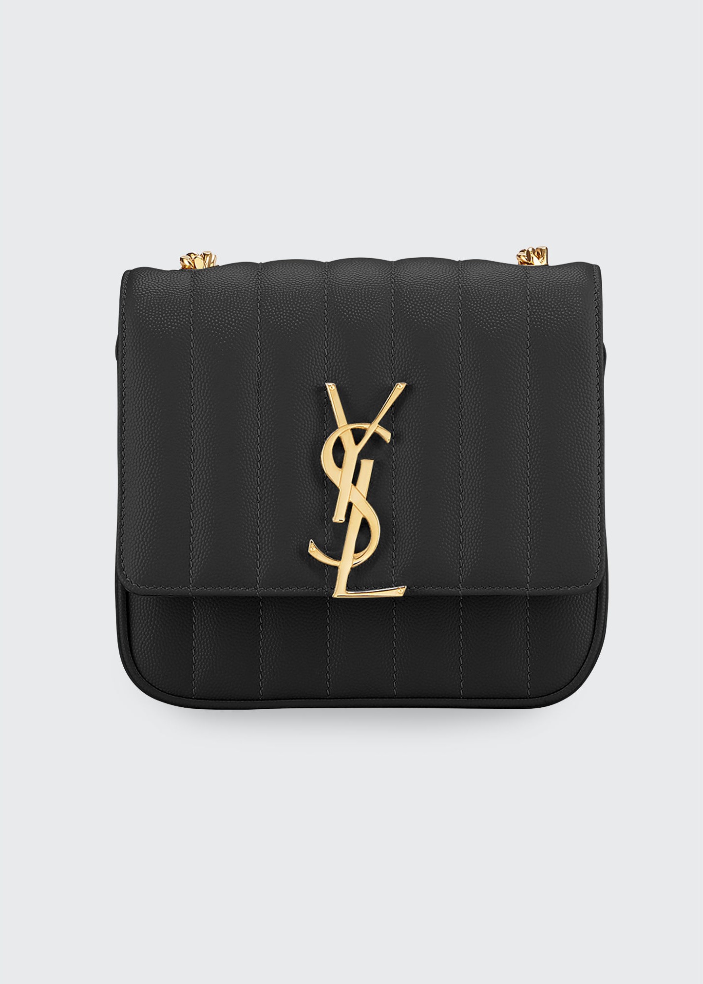 Saint Laurent Vicky Small YSL Monogram Quilted Crossbody Bag