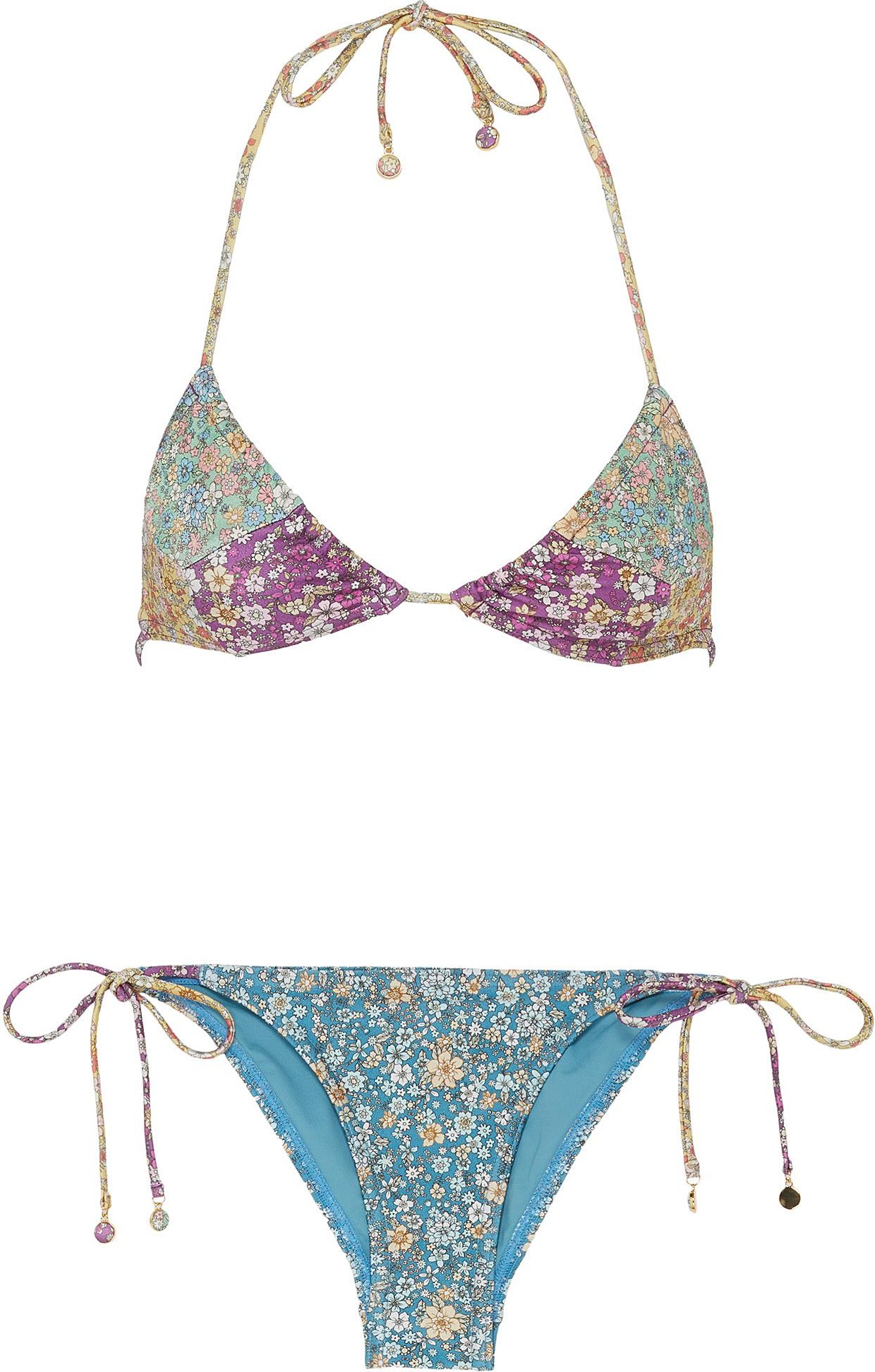 Zimmermann 'Carnaby' colourblock floral print bikini