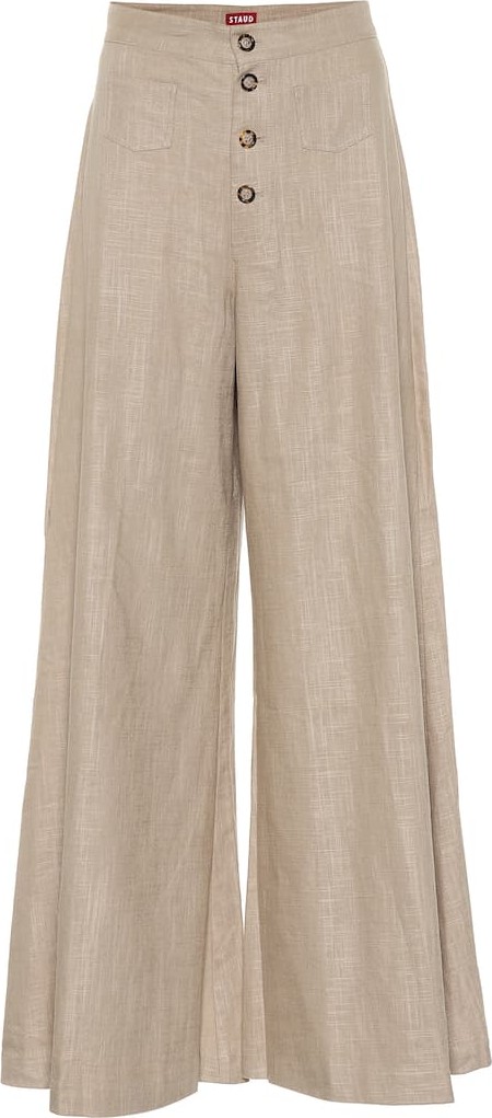Staud Martin wide-leg linen-blend pants