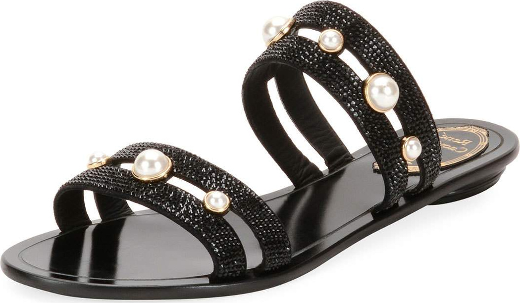 Rene Caovilla Embellished Double-Band Sandal