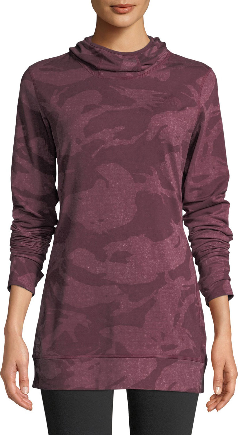 The North Face Baselayer Camo-Print Hooded Activewear Top