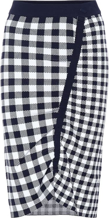 Jonathan Simkhai Checked knit midi skirt