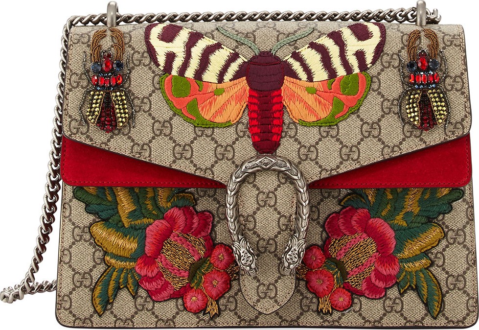Gucci Dionysus Medium Embroidered GG Supreme Shoulder Bag
