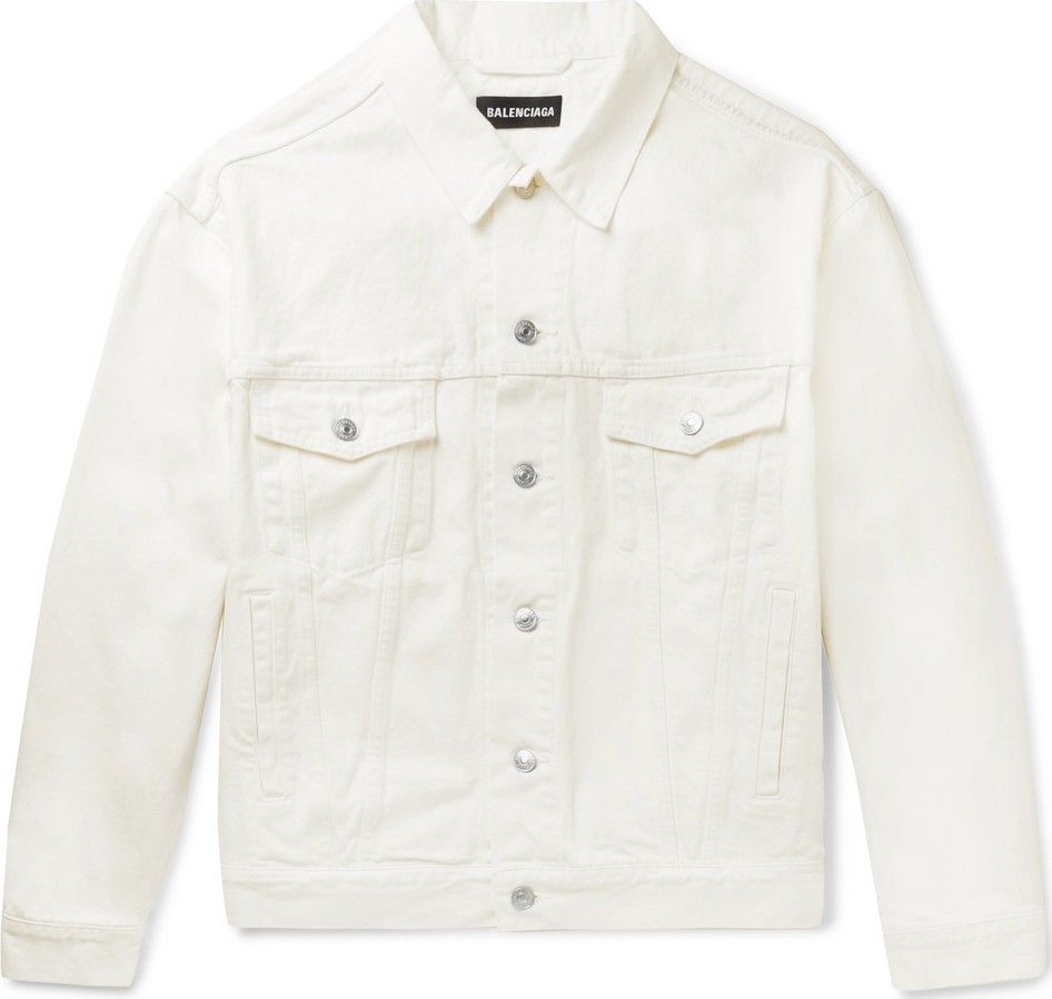 Balenciaga Oversized Logo-Embroidered Denim Jacket