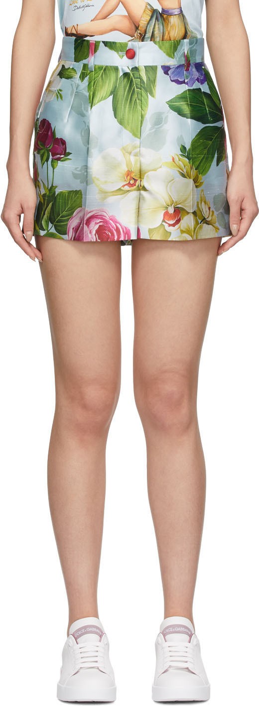 Dolce & Gabbana Blue Floral Shorts