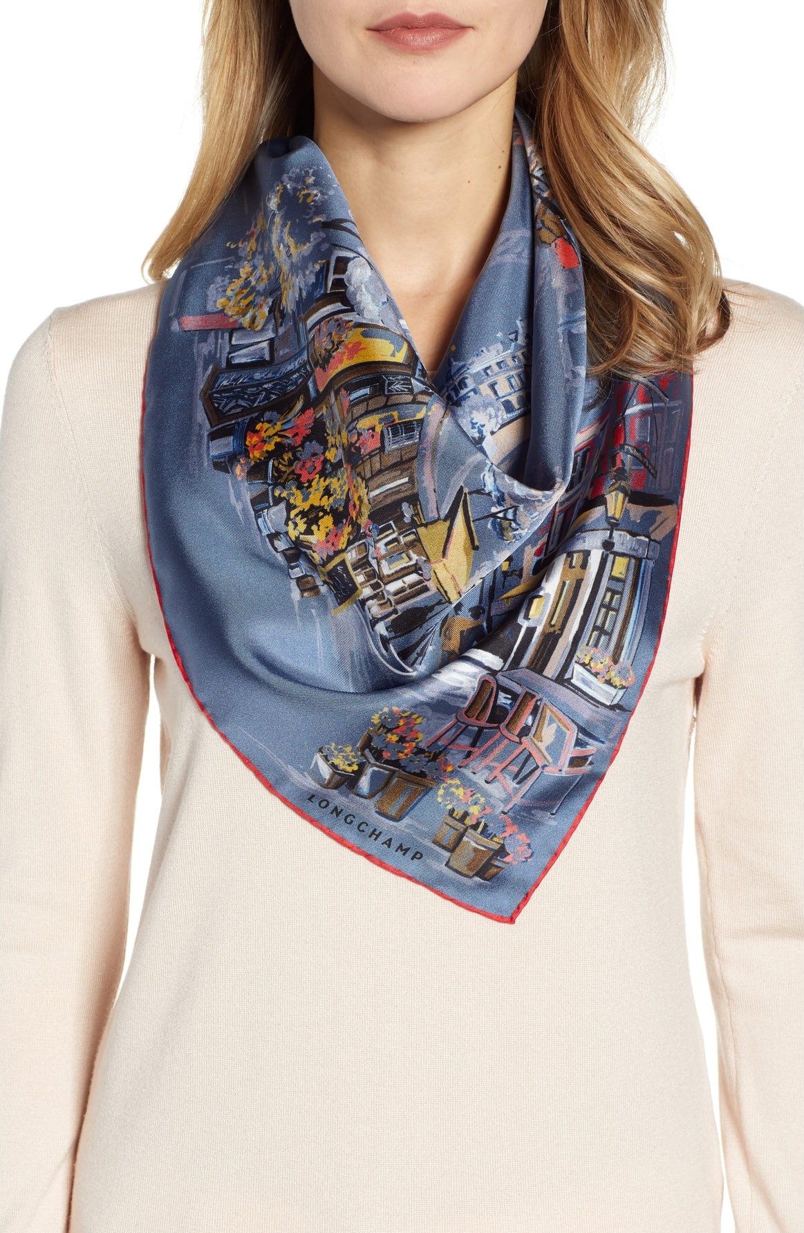 Longchamp Promenade Silk Scarf