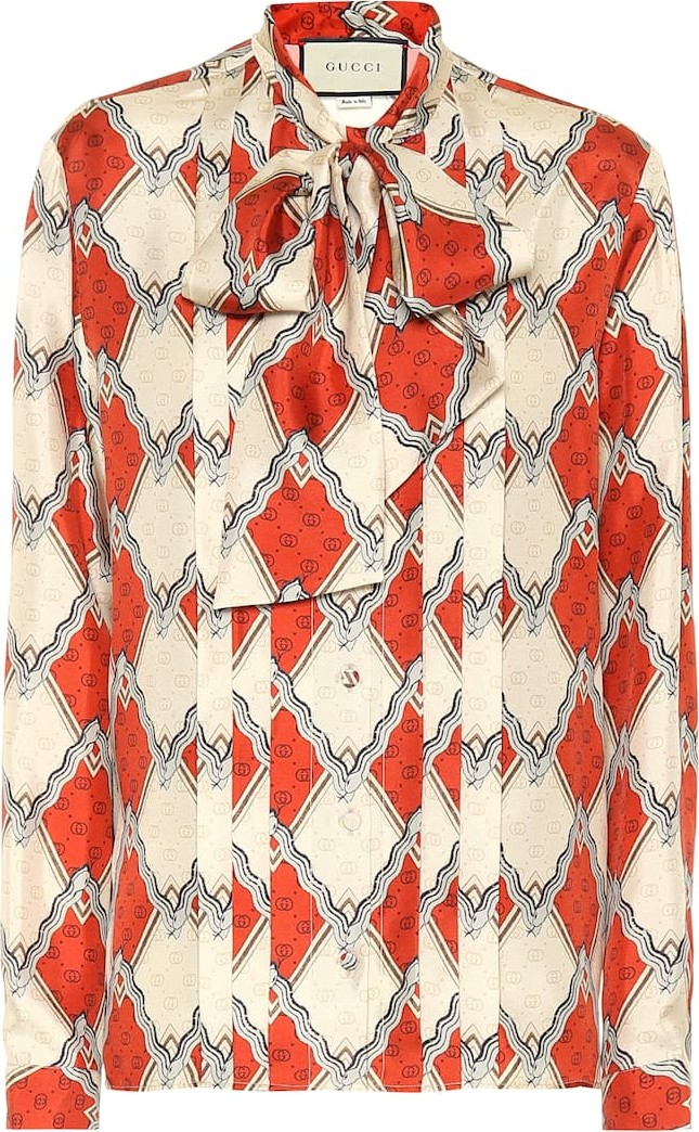 Gucci Snake Rhombus silk twill shirt