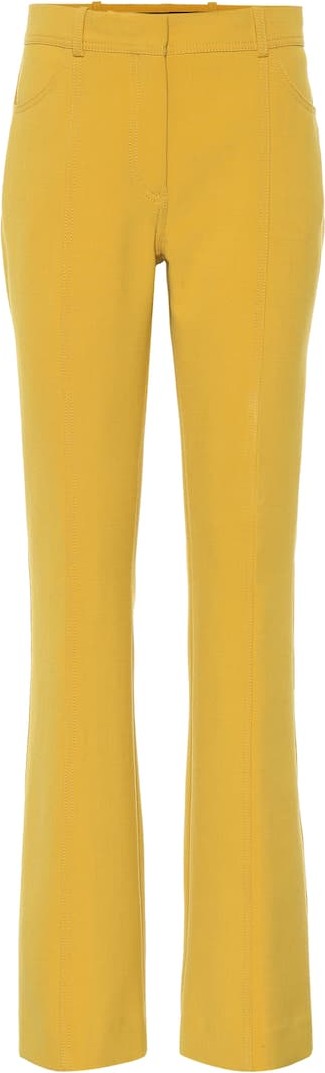 VICTORIA, VICTORIA BECKHAM Mid-rise flared wool-blend pants