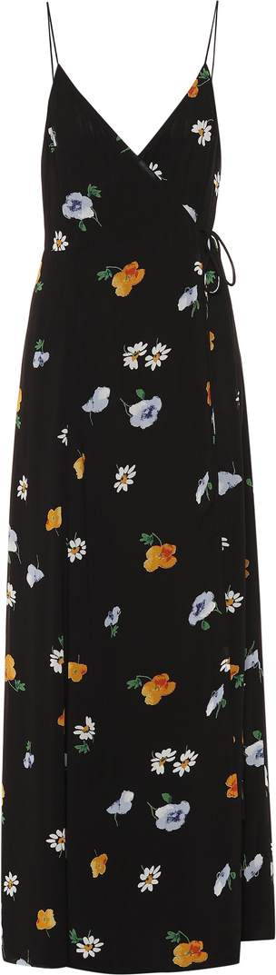 Ganni Dainty Georgette floral wrap dress