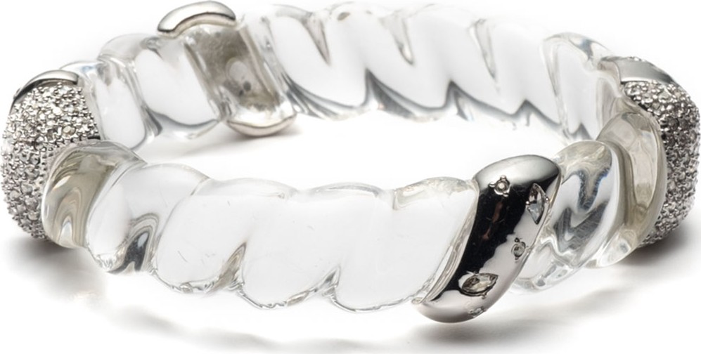 Alexis Bittar Crystal Twisted Rope Hinge Bracelet