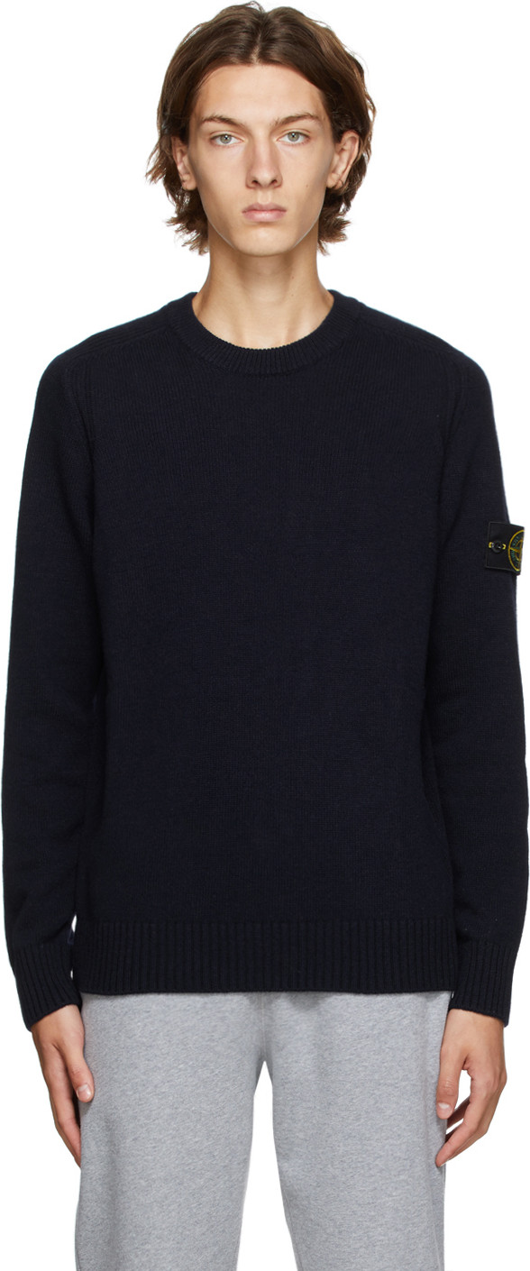Stone Island - Navy Wool Crewneck Stone Island - Navy Wool Crewneck