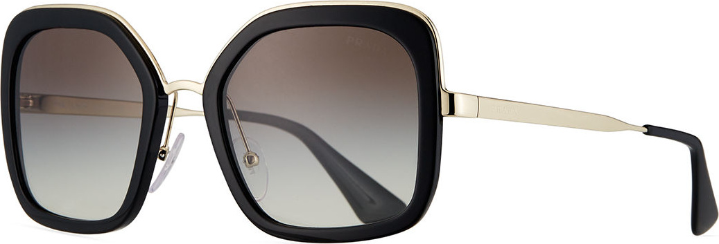Prada Rimmed Square Metal Sunglasses