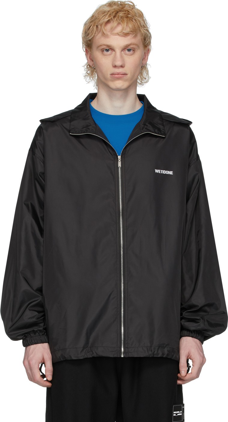 We11done Black Windbreaker Jacket