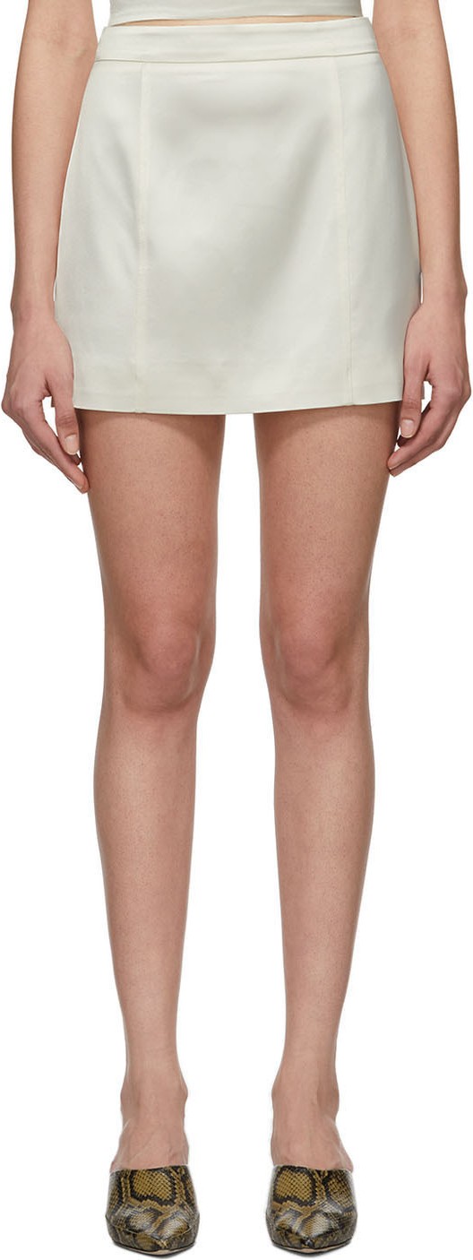 Gauge81 Off-White Satin Miniskirt