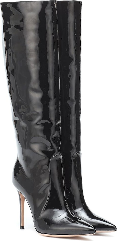 Gianvito Rossi Heather 105 black patent leather boots