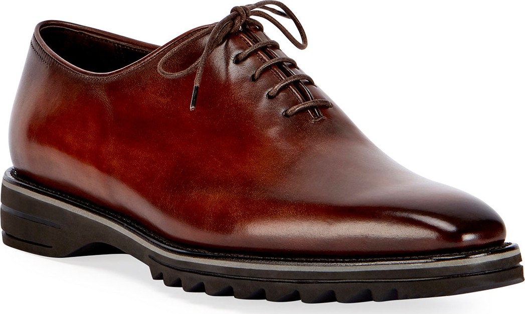 Berluti Alessandro Spada Leather Lace-Up Shoe, Brown