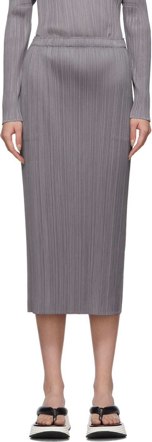 Pleats Please By Issey Miyake Grey Pleats Basics Skirt