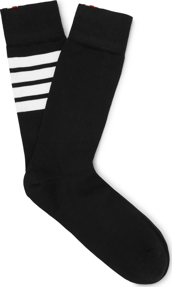 Thom Browne Striped Cotton-Blend Socks