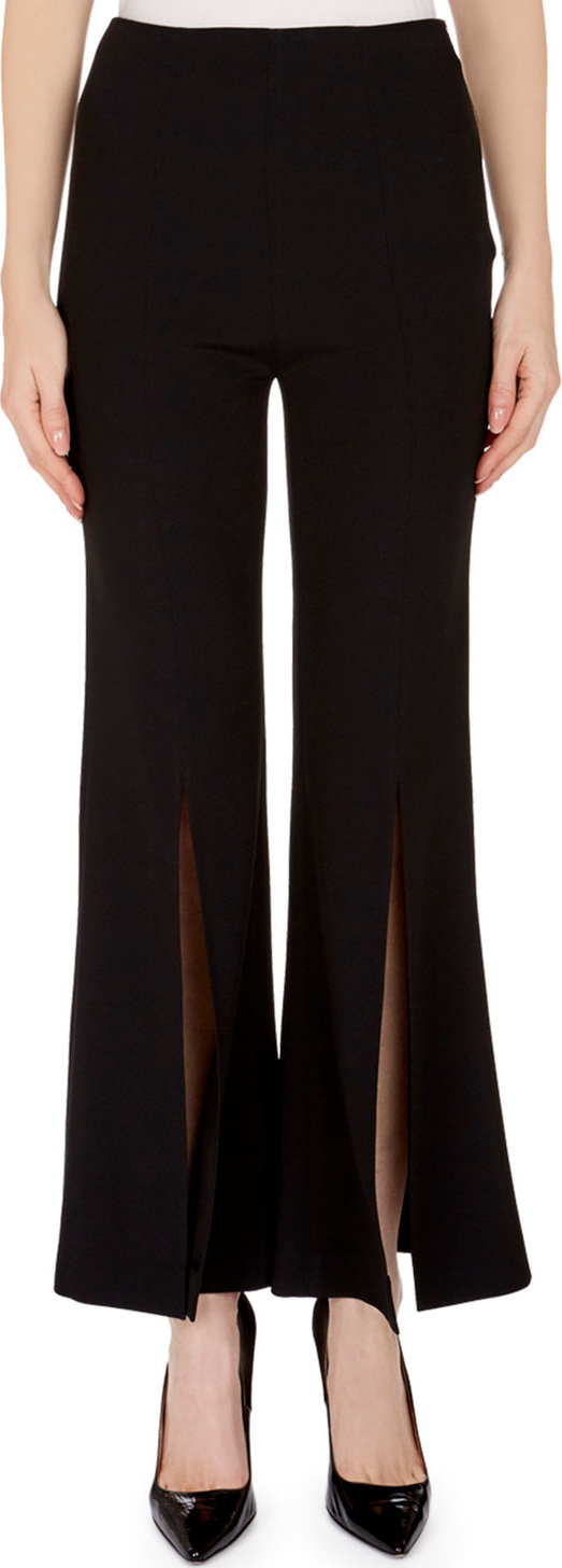 Roland Mouret Parkgate Front-Slit Cropped Pants