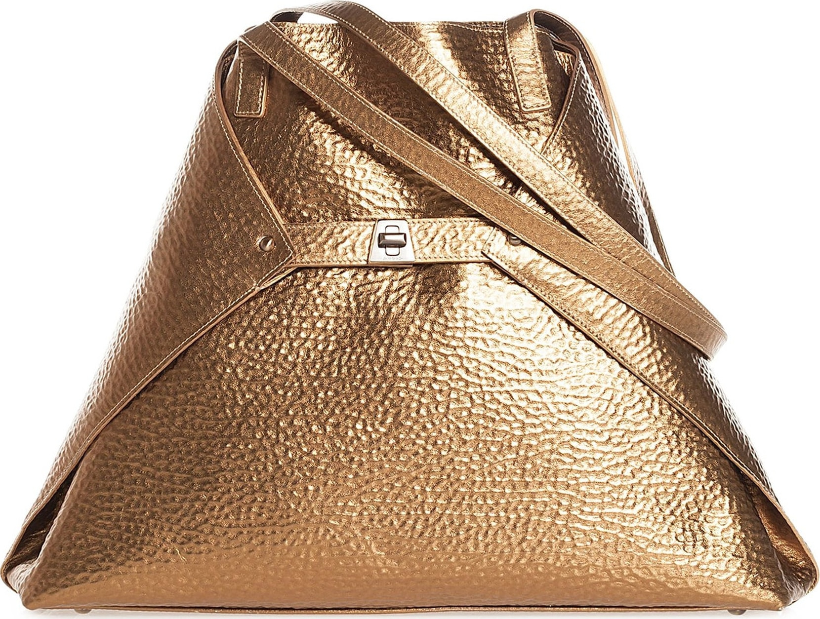 Akris AI Medium Hammered Leather Tote Bag