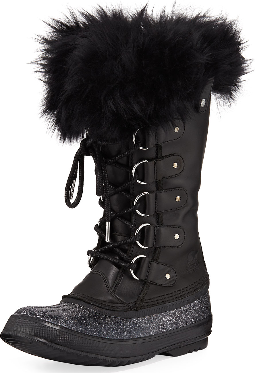 Sorel Joan of Arctic Lux Waterproof Cold-Weather Glitter Boot with Fur