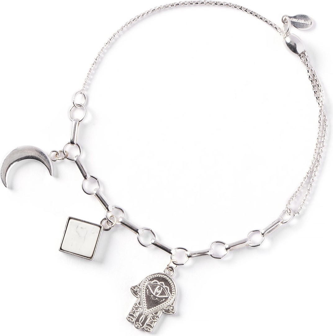 Alex and Ani Moon Triple-Charm Bracelet, Silver