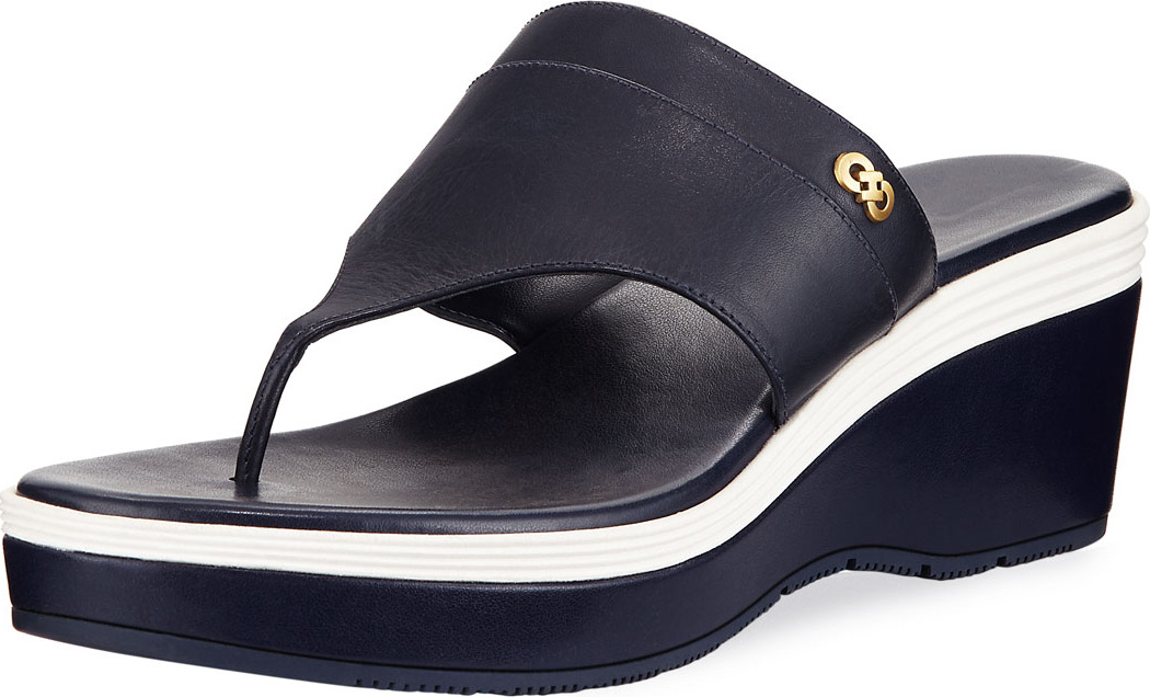 Cole Haan Cecily Grand Colorblock Wedge Thong Sandal