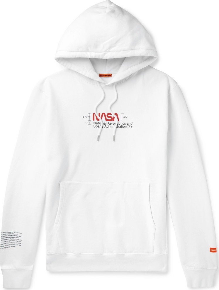 Heron Preston + NASA Printed Fleece-Back Cotton-Jersey Hoodie