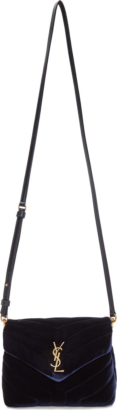 Saint Laurent Navy Toy Velvet Loulou Bag