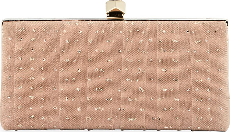 Jimmy Choo Celeste's Framed Glitter Tulle Clutch Bag