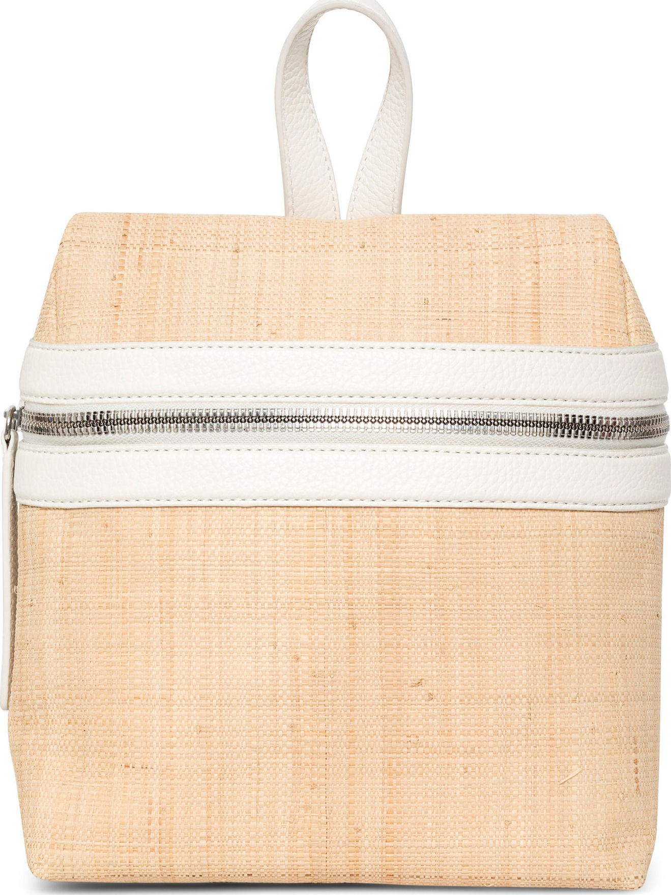 KARA Small Woven Straw Backpack