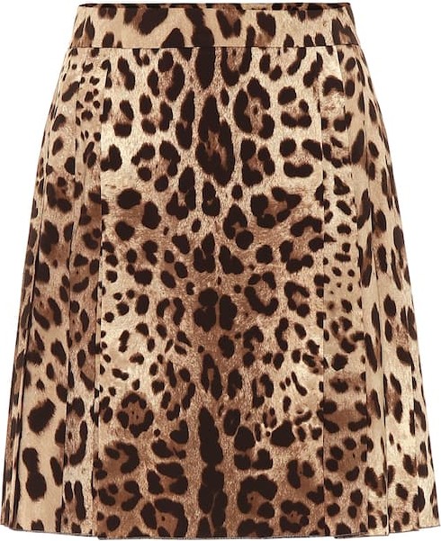 Dolce & Gabbana Leopard-print stretch-wool skirt