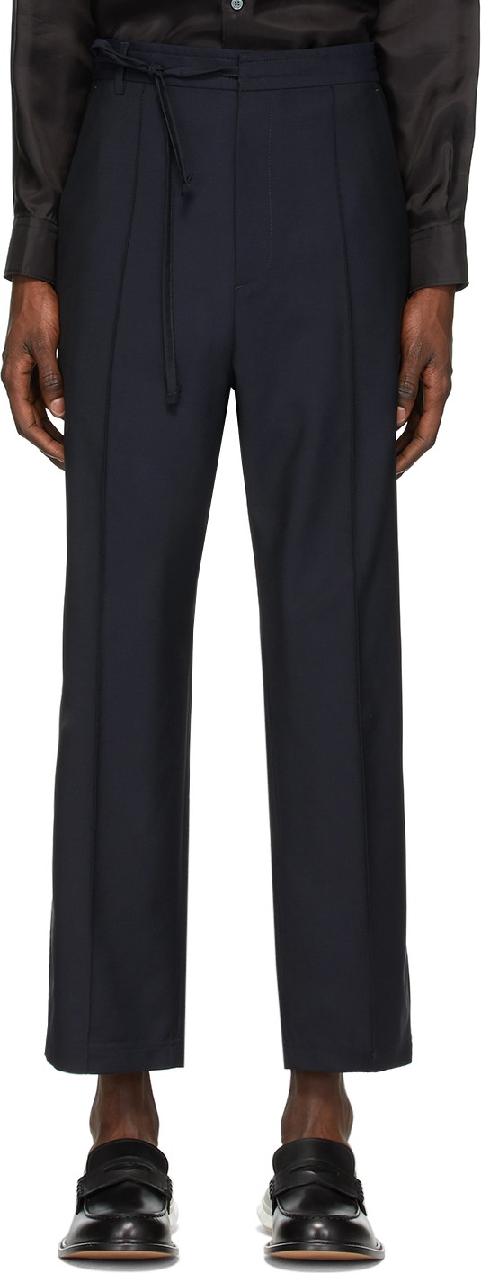 Maison Margiela Navy Wool Trousers