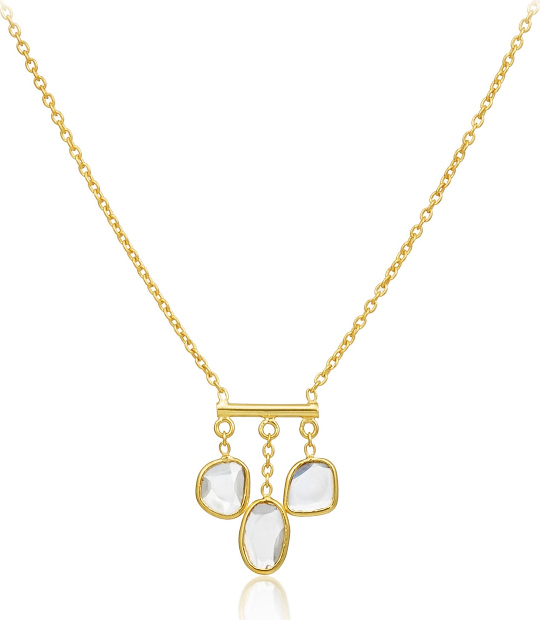 Legend Amrapali Polki Diamond Slice Mini Bar Pendant Necklace