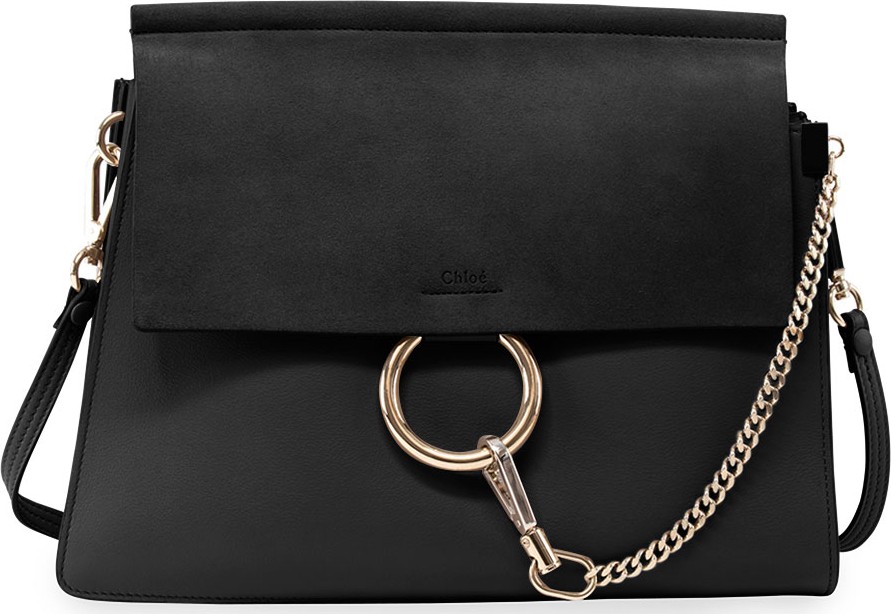 Chloe Faye Suede-Flap Shoulder Bag