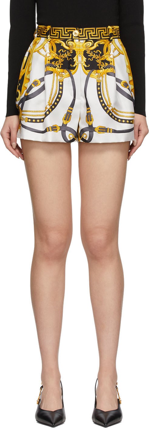 Versace Multicolor Silk Barocco Rodeo Shorts