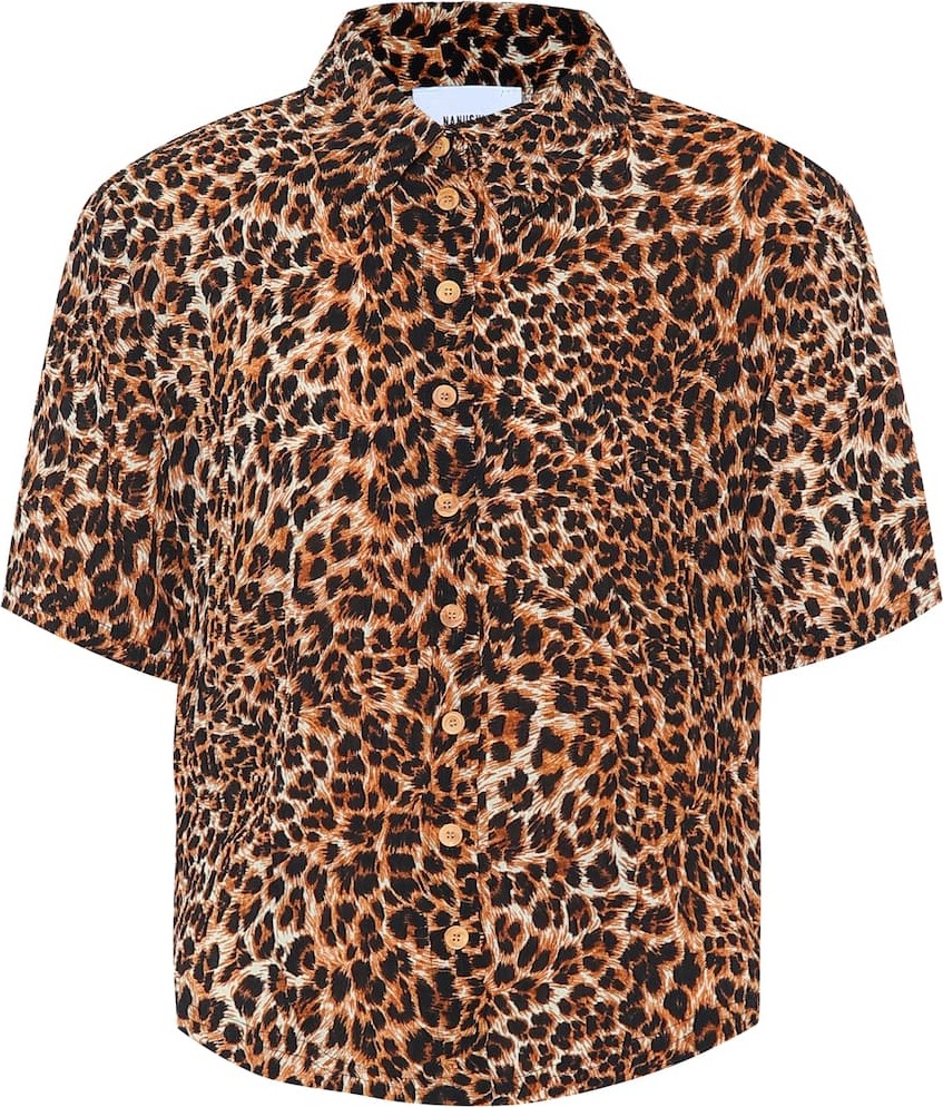 Nanushka Clare leopard-printed shirt